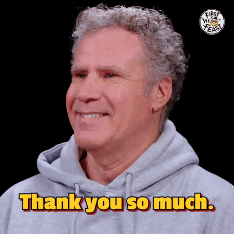 Will Ferrell saying thank you