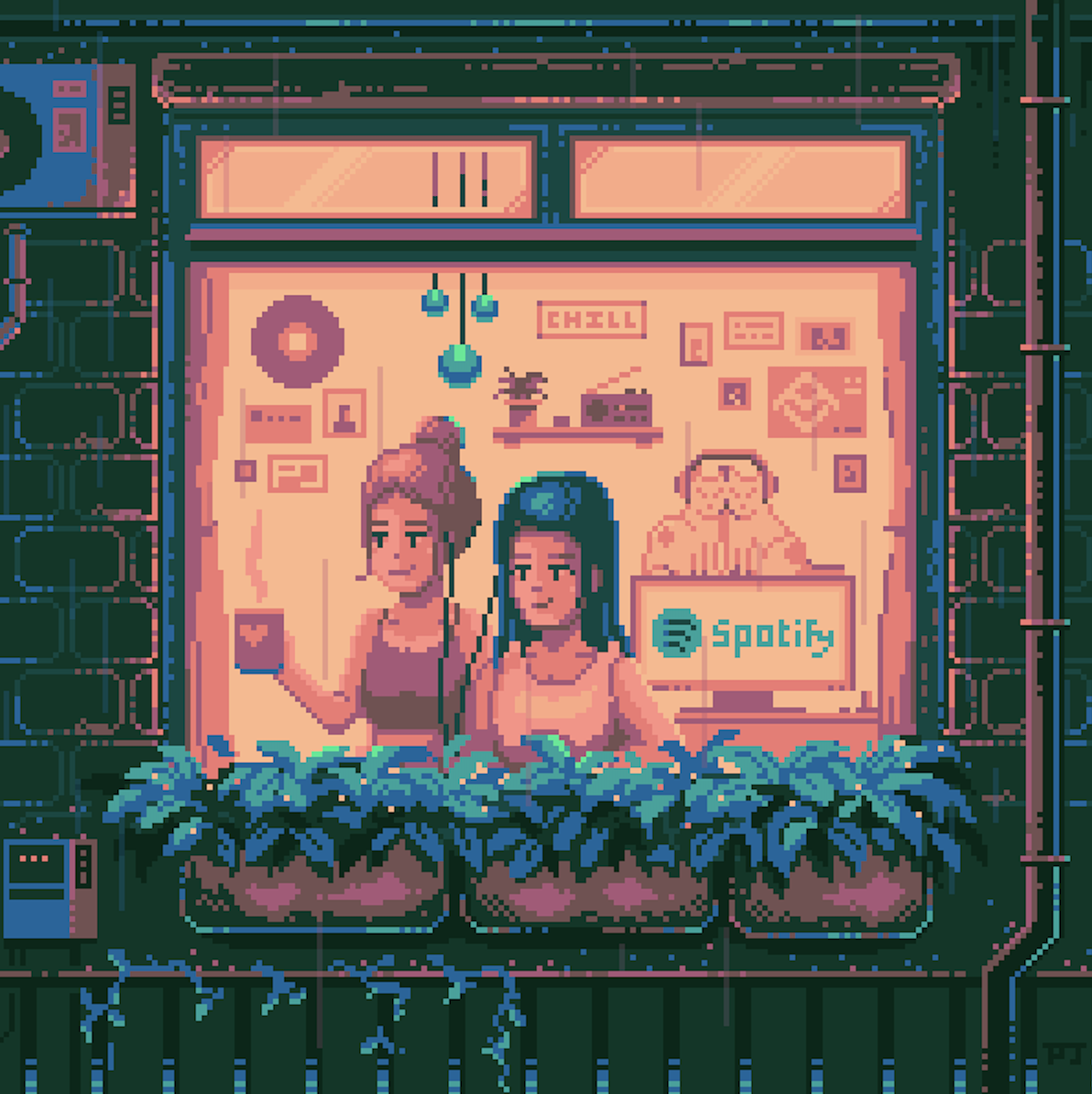 Spotify pixel art campaign visual