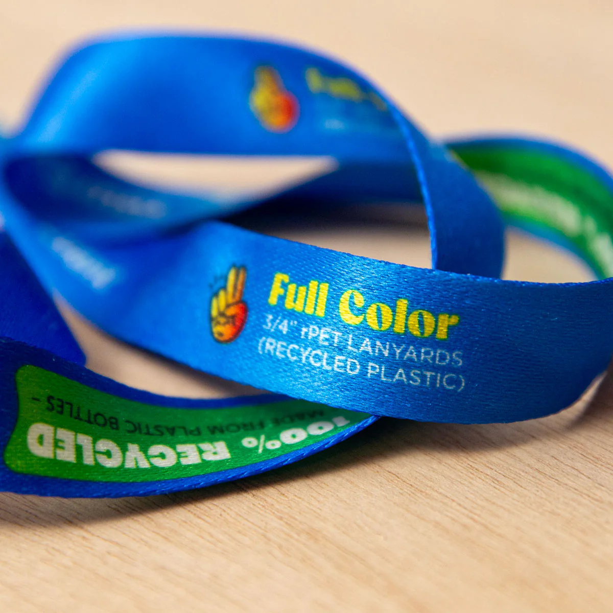Recycled rPET event lanyards made from plastic bottles