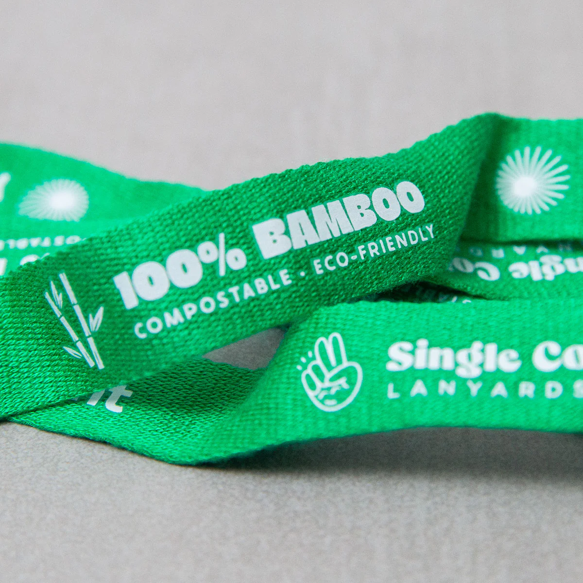 Biodegradable bamboo event lanyards