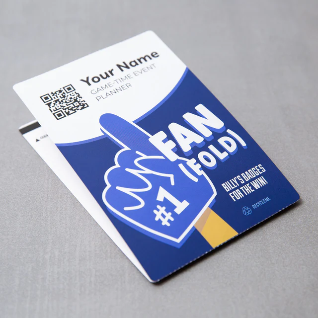4x6 paper event badge with double-sided print and single notch