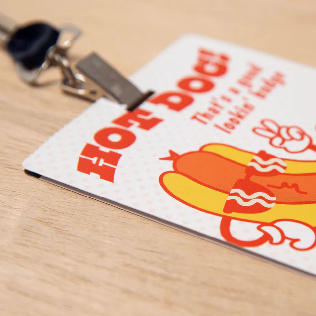 Custom event badge with a single notch
