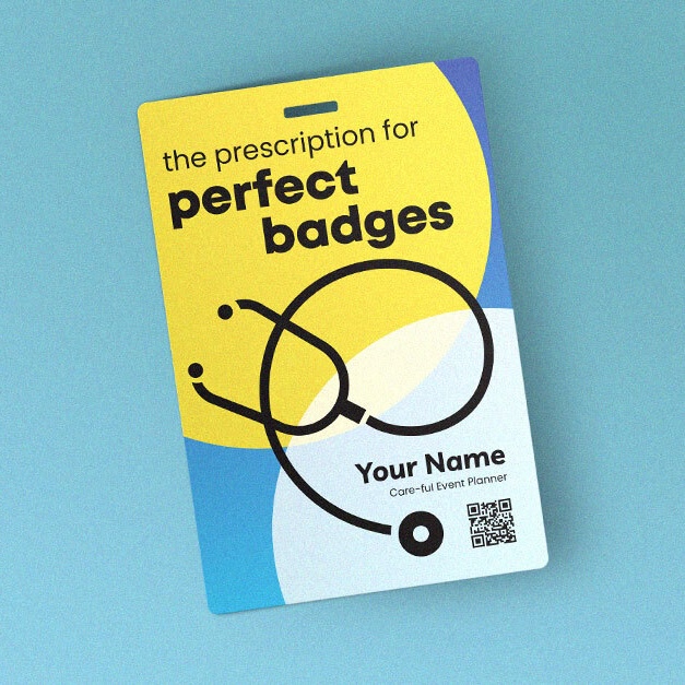 Personalized event name badges for medical conferences, hospital events, and seminars