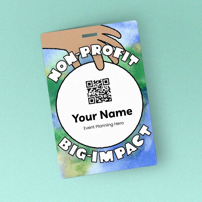 Personalized event name badges for fundraisers, volunteer events, and awareness campaigns