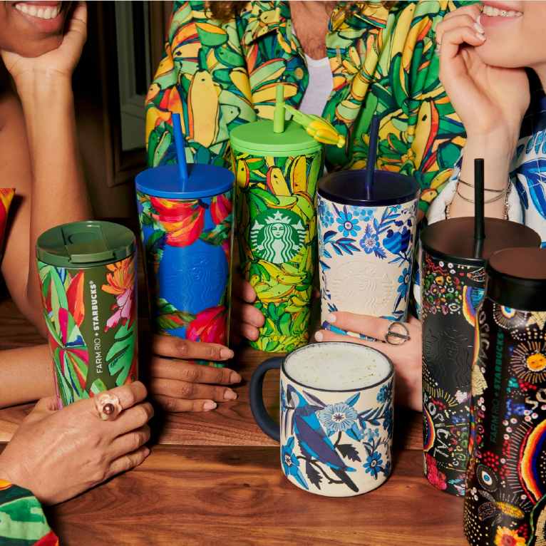 Starbucks summer drinkware in tropical colors