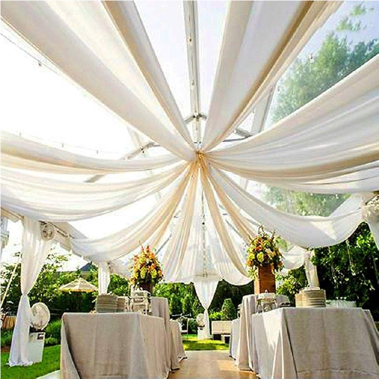 Linen and cotton drapes used as soft, breathable event backdrops