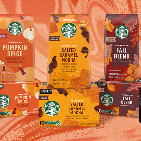 Starbucks fall menu in warm seasonal colors