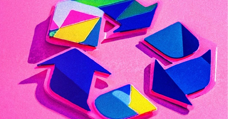 Event badge recycling illustration