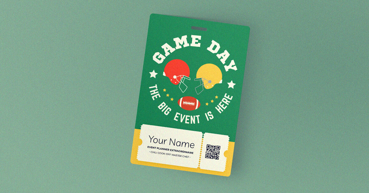 Custom event badges for sports industry events