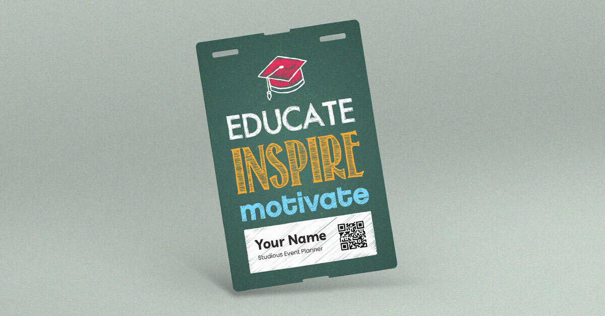 Custom event badges for education and academic conferences