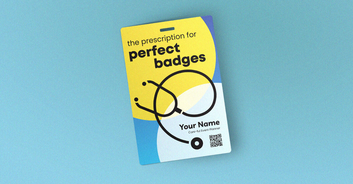 Custom event badges for healthcare conferences