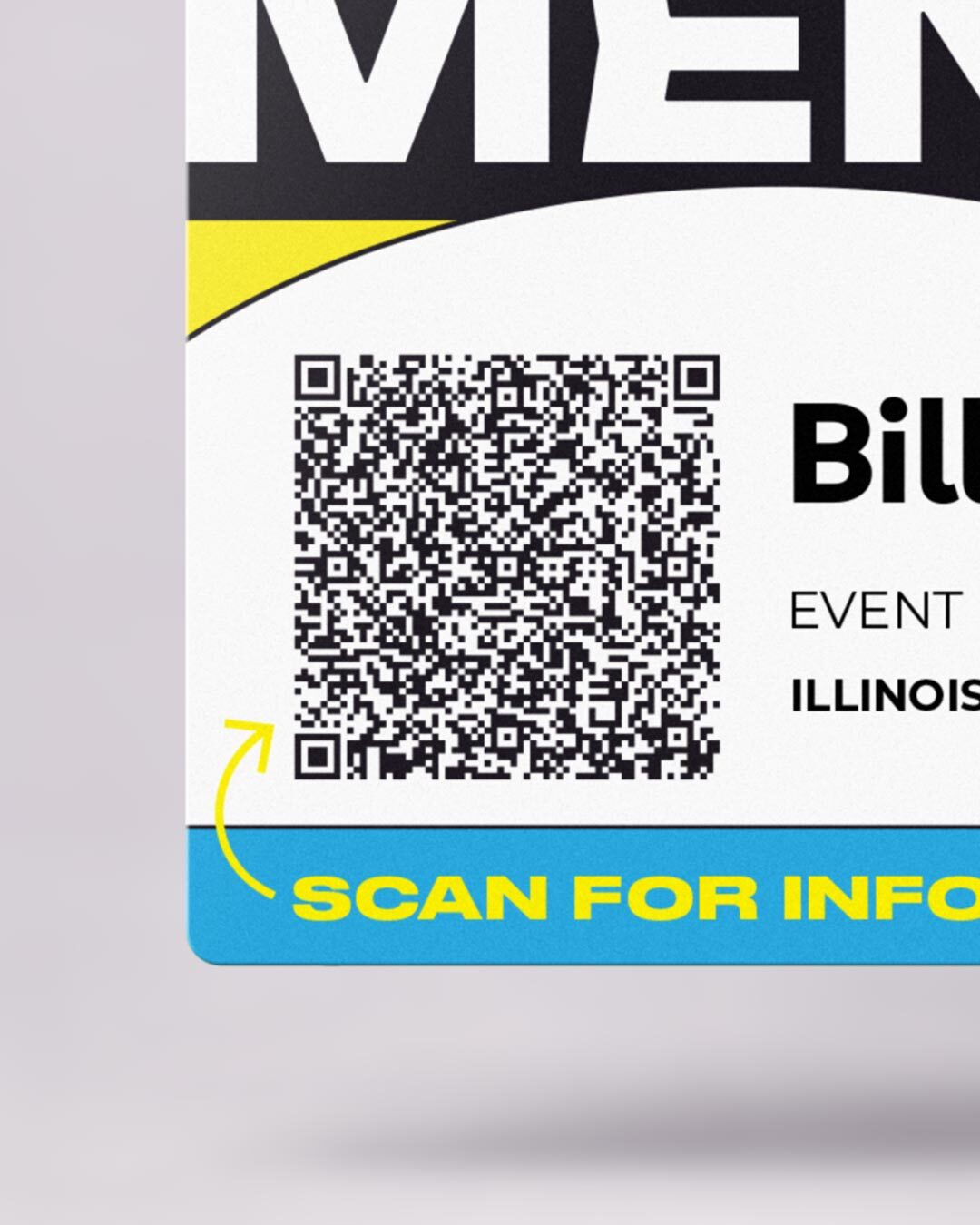 vCard QR code on an event badge
