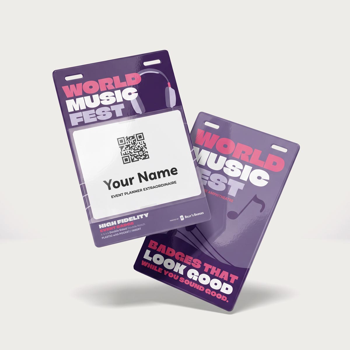 4.25 x 6 Plastic Event Badges