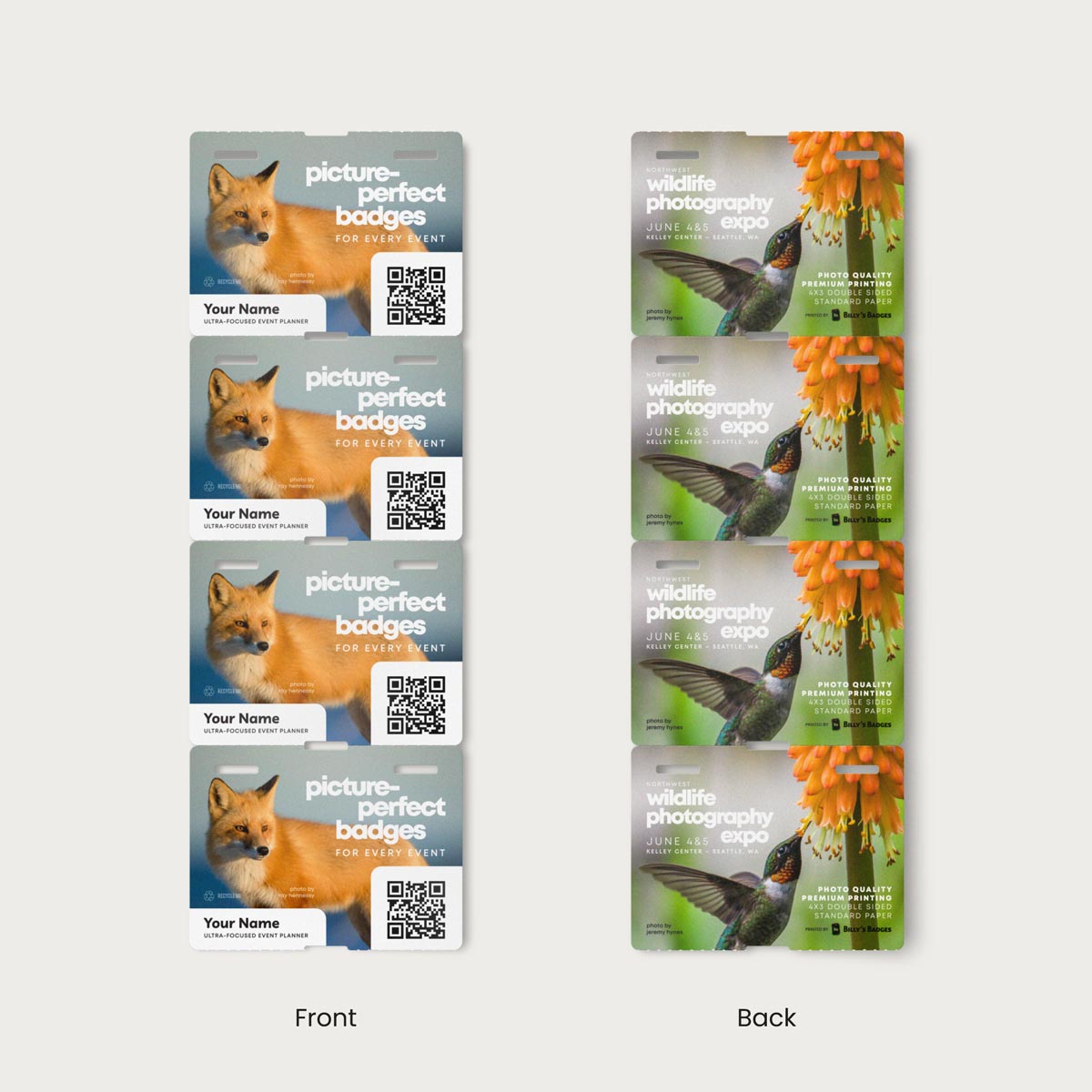 4 x 3 Direct Thermal Event Badges