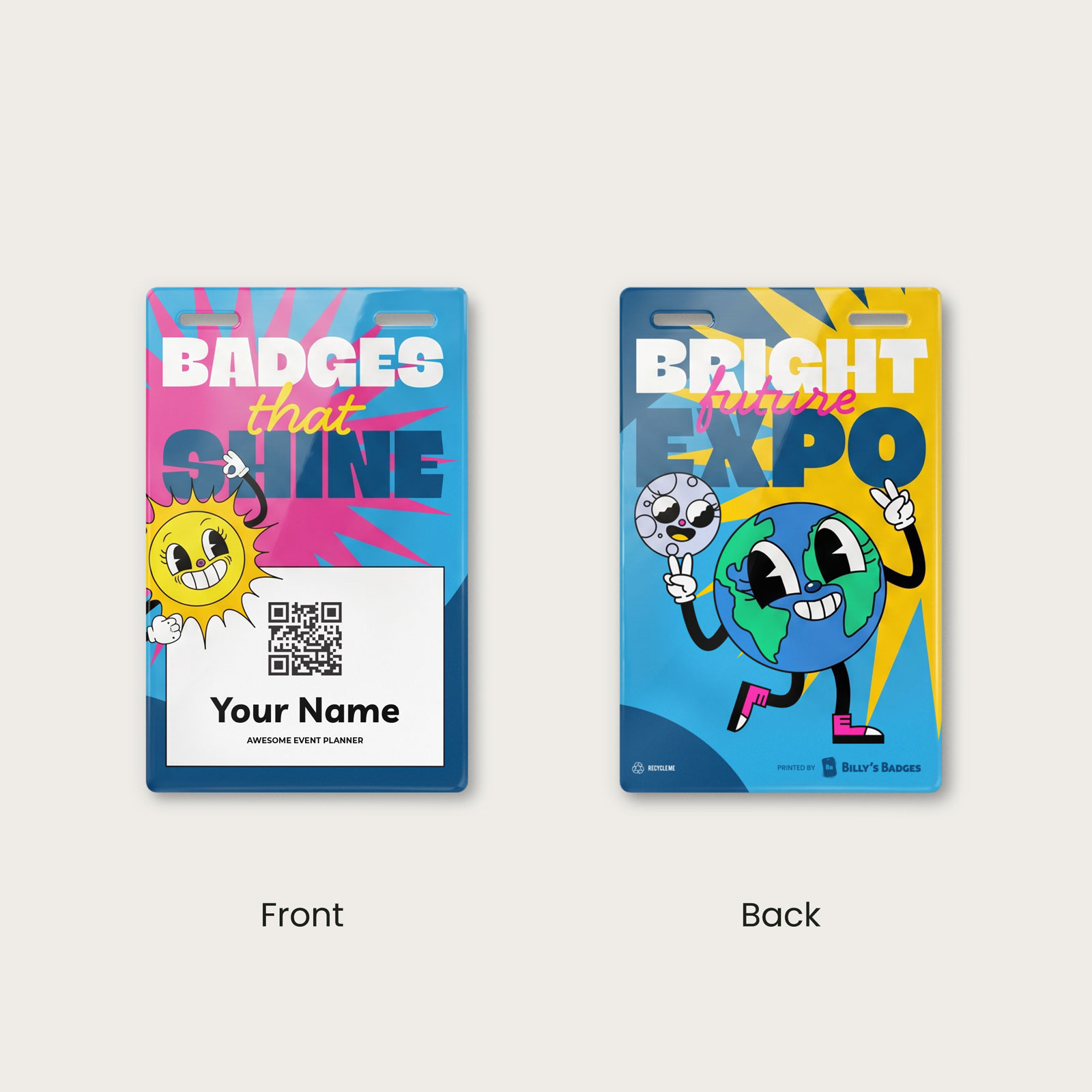 3.5 x 5.5 Plastic Event Badges