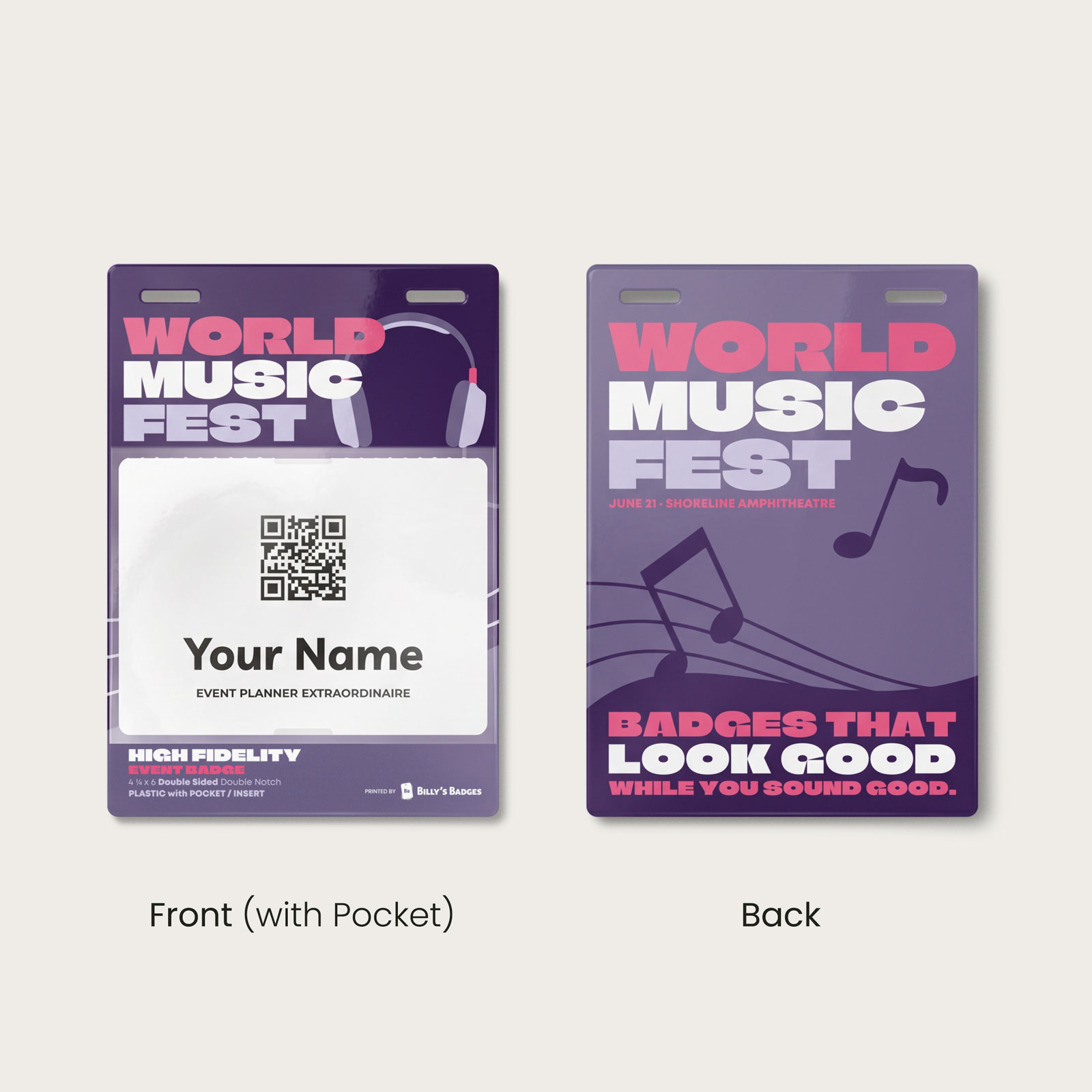 4.25 x 6 Plastic Event Badges