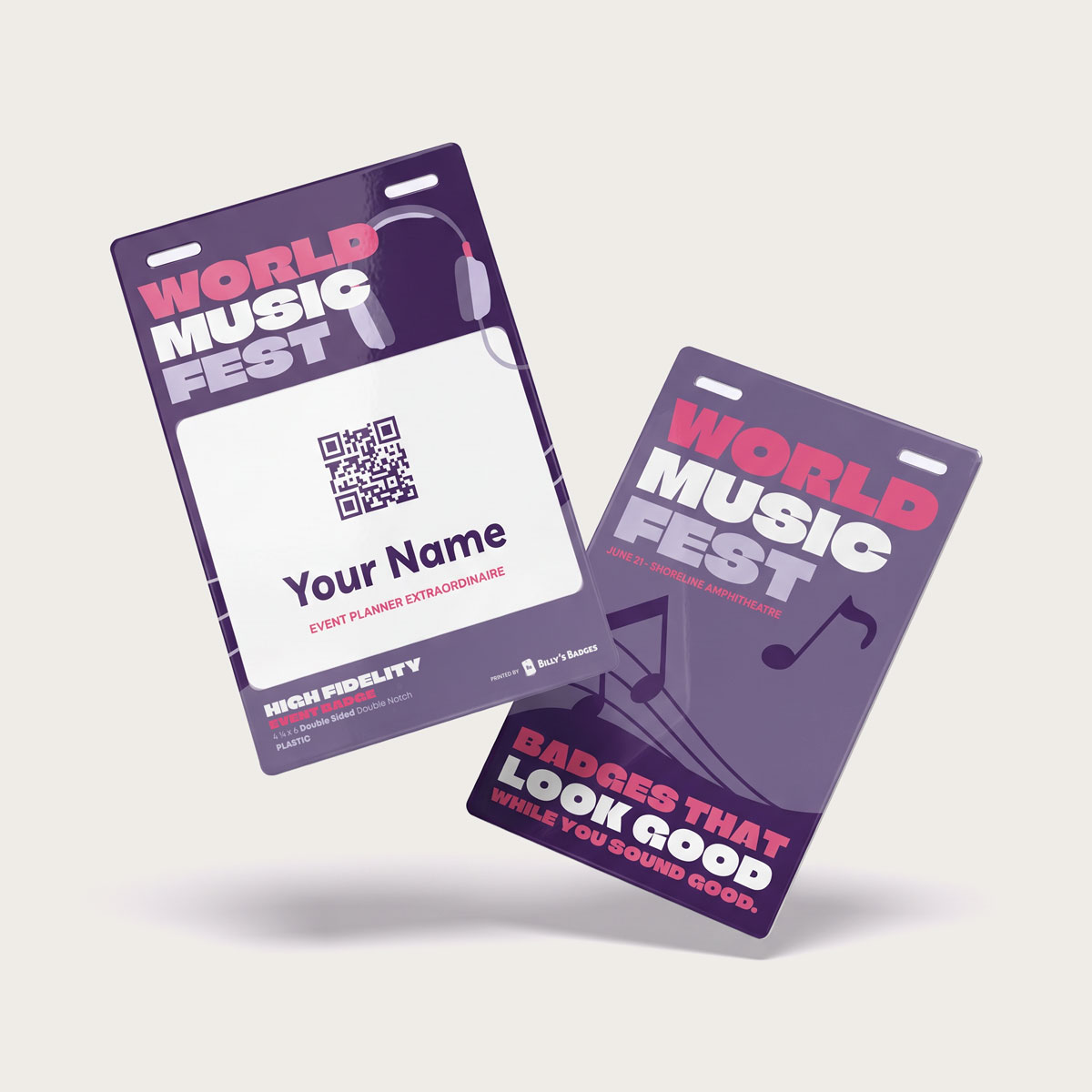 4.25 x 6 Plastic Event Badges